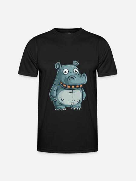 Hippopotamus Halloween Zombie - Men's Functional T-Shirt - black