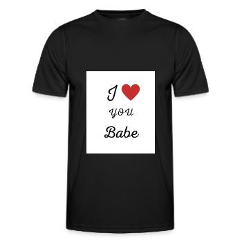 Je t’aime Babe - T-shirt sport Homme - noir - Devant - AI Model Male 178 dark (178cm)