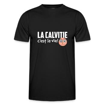 La calvitie c'est la vie (humour pour les chauves) - T-shirt sport Homme - noir - Devant - AI Model Male 178 dark (178cm)