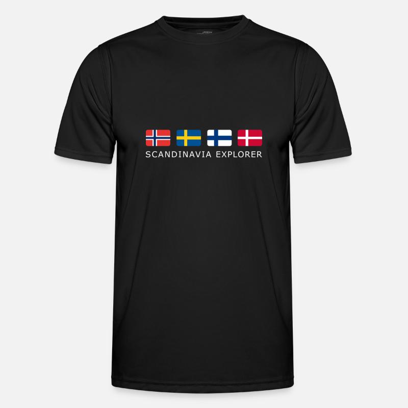 SCANDINAVIA EXPLORER white-lettered - Men's Functional T-Shirt - black