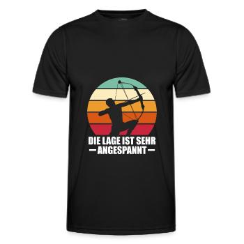 Bogenschießen Pfeil und Bogen Bogensport Männer - Männer Funktions-T-Shirt - Schwarz - Vorne - AI Model Male 178 dark (178cm)