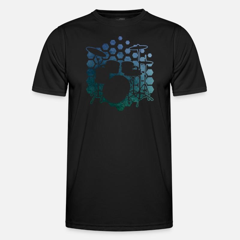 Drummer Drumming Drum Kit - Men's Functional T-Shirt - black