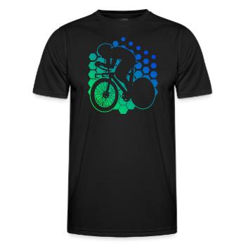 Road Cycling Road Bike Road Bike Mens Road Bike - Men's Functional T-Shirt - black - Front - AI Model Male 178 dark (178cm)