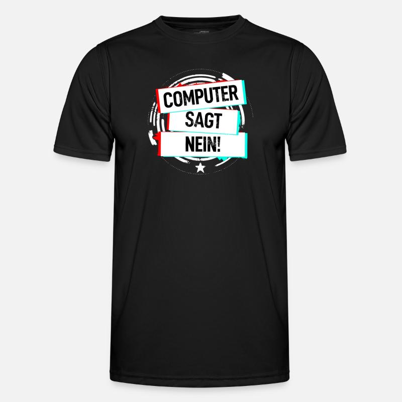 Computer Sagt Nein! - Männer Funktions-T-Shirt - Schwarz