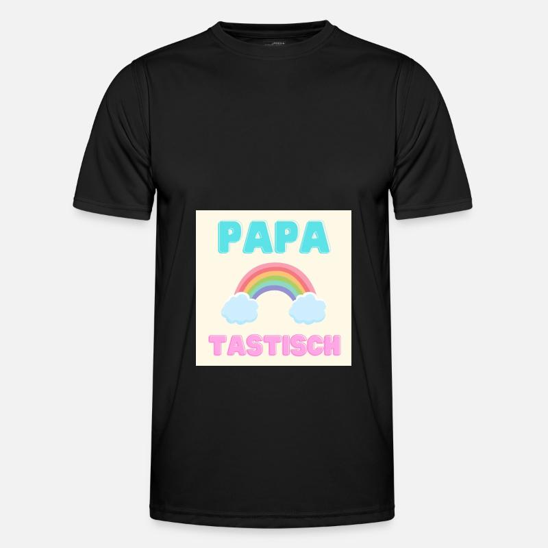 papatastisch - Regenbogen (Rainbow) Version - Männer Funktions-T-Shirt - Schwarz
