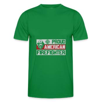 | Feuerwehr Helden-| Ruhm den Feuerwehrleuten - Männer Funktions-T-Shirt - Kelly Green - Vorne - AI Model Male 178 dark (178cm)