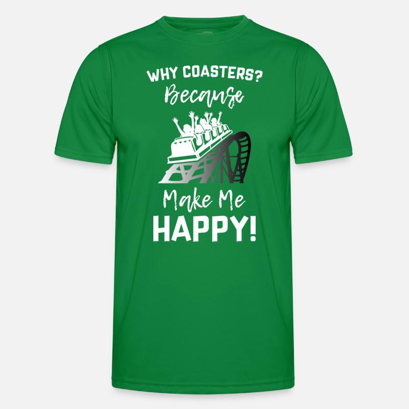 Roller Coaster Make Me Happy Men's Functional T-Shirt