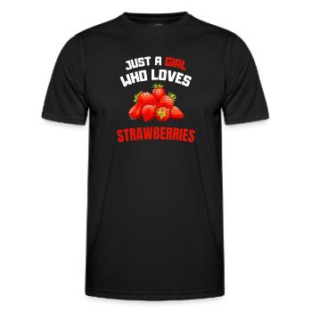Sommer Obst Mädchen Geschenk Erdbeere - Männer Funktions-T-Shirt - Schwarz - Vorne - AI Model Male 178 dark (178cm)