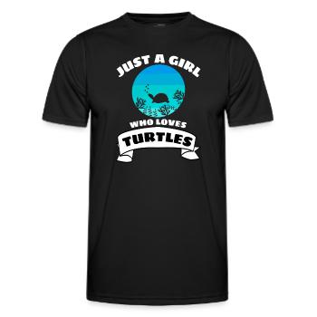 Animal Lovers Ocean Animal Girl Retro Turtle - Men's Functional T-Shirt - black - Front - AI Model Male 178 dark (178cm)