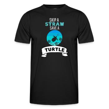 Zoo Animal Lovers Ocean Animal Retro Turtle - Men's Functional T-Shirt - black - Front - AI Model Male 178 dark (178cm)