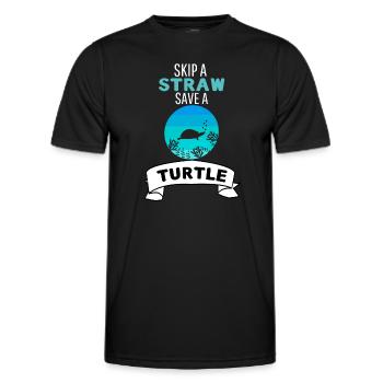 Animal Lovers Ocean Animal Retro Turtle - Men's Functional T-Shirt - black - Front - AI Model Male 178 dark (178cm)
