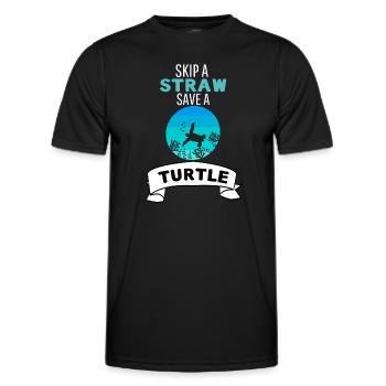 Animal Lovers Ocean Animal Retro Turtle - Men's Functional T-Shirt - black - Front - AI Model Male 178 dark (178cm)