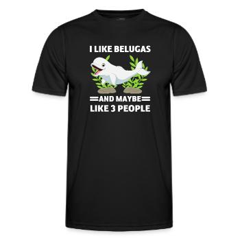 Beluga Wal Ozean Tier Lustiges Geschenk Beluga - Männer Funktions-T-Shirt - Schwarz - Vorne - AI Model Male 178 dark (178cm)