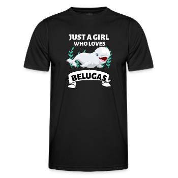 Beluga Wal Mädchen Ozean Tier Geschenk Beluga - Männer Funktions-T-Shirt - Schwarz - Vorne - AI Model Male 178 dark (178cm)