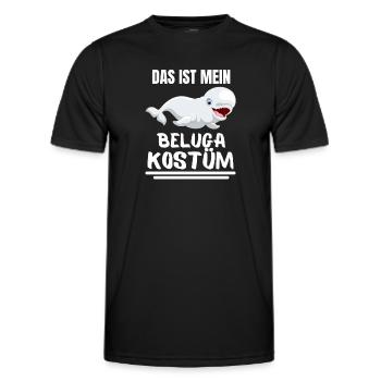 Beluga Wal Kostüm Ozean Tier Geschenk Beluga - Männer Funktions-T-Shirt - Schwarz - Vorne - AI Model Male 178 dark (178cm)