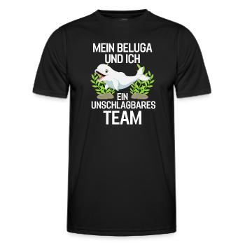 Beluga Wal Meerestier Lustiges Geschenk Beluga - Männer Funktions-T-Shirt - Schwarz - Vorne - AI Model Male 178 dark (178cm)