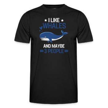 Ocean Animal Sea Animal Gift Funny Whale - Men's Functional T-Shirt - black - Front - AI Model Male 178 dark (178cm)