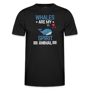 Sea Animal Ocean Animal Sweetheart Gift Whale - Men's Functional T-Shirt - black - Front - AI Model Male 178 dark (178cm)
