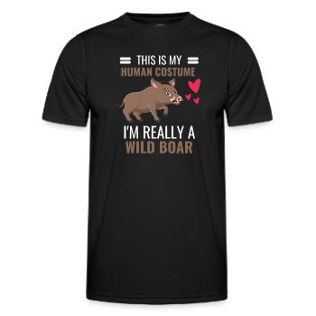 Wild Boar Costume Party Cadeau Sanglier - T-shirt sport Homme - noir - Devant - AI Model Male 178 dark (178cm)