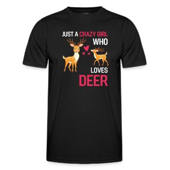 Rotwild Wald Tier Mädchen Geschenk Hirsch - Männer Funktions-T-Shirt - Schwarz - Vorne - AI Model Male 178 dark (178cm)