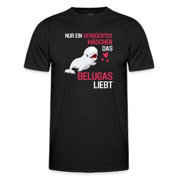 Beluga Wal Mädchen Ozean Tier Geschenk Beluga - Männer Funktions-T-Shirt - Schwarz - Vorne - AI Model Male 178 dark (178cm)
