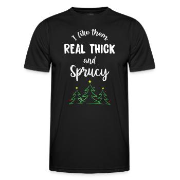 Je les aime vraiment épais et épicéa - T-shirt sport Homme - noir - Devant - AI Model Male 178 dark (178cm)