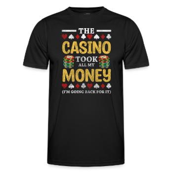 Casino Card Player Hold'em Skat - Men's Functional T-Shirt - black - Front - AI Model Male 178 dark (178cm)