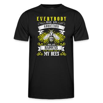 Honey flower meadow sting - Men's Functional T-Shirt - black - Front - AI Model Male 178 dark (178cm)