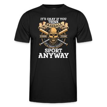 Baseball Bats Game Softball Hobby - Men's Functional T-Shirt - black - Front - AI Model Male 178 dark (178cm)