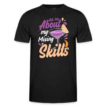 Cocktail Drink Mixing Bottle - Men's Functional T-Shirt - black - Front - AI Model Male 178 dark (178cm)