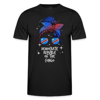 République démocratique du Congo - T-shirt sport Homme - noir - Devant - AI Model Male 178 dark (178cm)