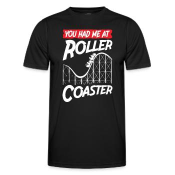 You Had Me At Roller Coaster - Men's Functional T-Shirt - black - Front - AI Model Male 178 dark (178cm)