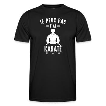 Ich kann nicht Karate Karate Karateka - Männer Funktions-T-Shirt - Schwarz - Vorne - AI Model Male 178 dark (178cm)