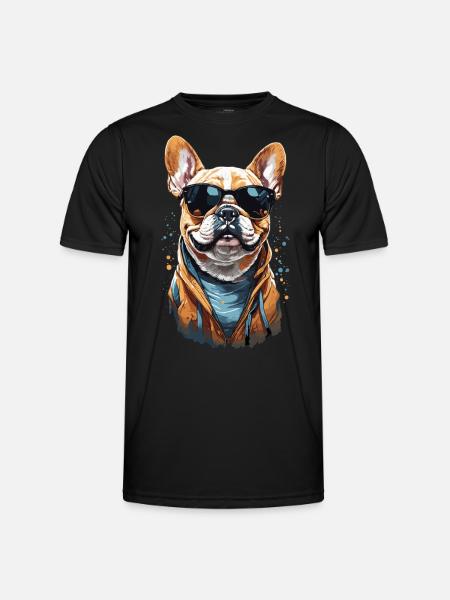Bouledogue français avec style - T-shirt sport Homme - noir