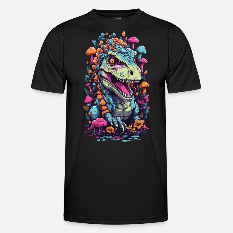 Psychedelischer Dinosaurier Pilz Weirdcore Kunst Männer Funktions-T-Shirt