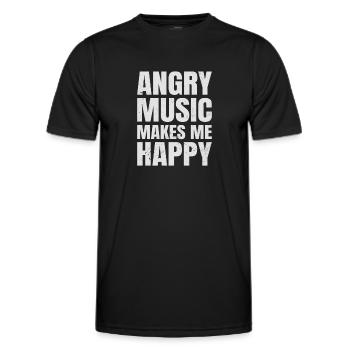 Angry Music Makes Me Happy Metal Music Metalhead - Männer Funktions-T-Shirt - Schwarz - Vorne - AI Model Male 178 dark (178cm)
