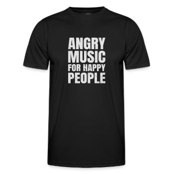 Angry Music For Happy People Metal Music Metalhead - Männer Funktions-T-Shirt - Schwarz - Vorne - AI Model Male 178 dark (178cm)