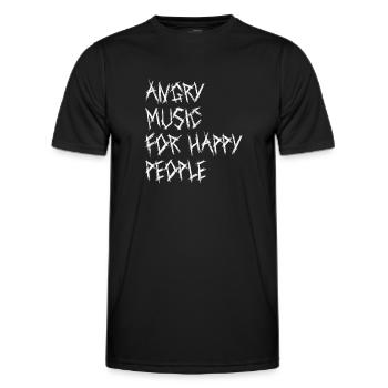 Angry Music For Happy People Metal Music Metalhead - Männer Funktions-T-Shirt - Schwarz - Vorne - AI Model Male 178 dark (178cm)