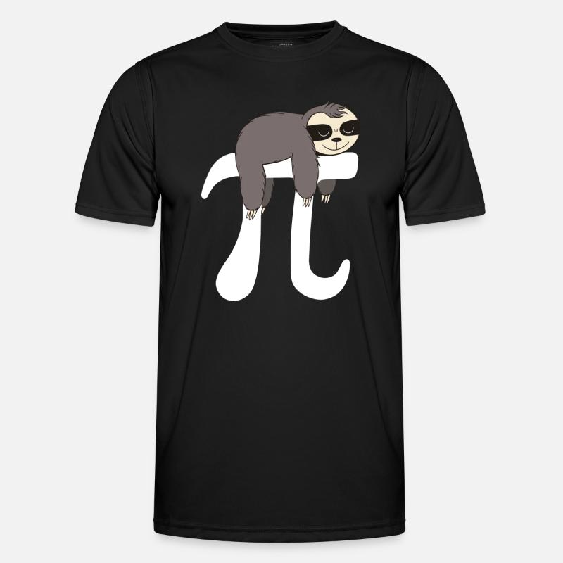 Math Sloth Pi - Männer Funktions-T-Shirt - Schwarz