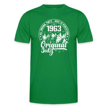 Juli 1963 Original:61 Jahre altes Geburtstagsgeschenk - Männer Funktions-T-Shirt - Kelly Green - Vorne - AI Model Male 178 dark (178cm)