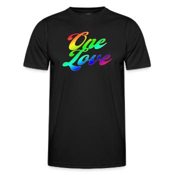 Trash Asset - One Love [rainbow] - Männer Funktions-T-Shirt - Schwarz - Vorne - AI Model Male 178 dark (178cm)