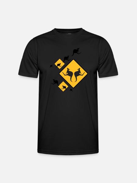 KANGAROO FUN - Men's Functional T-Shirt - black