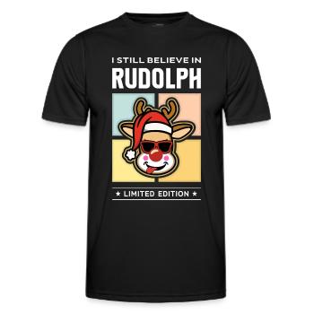 Rudolph - Männer Funktions-T-Shirt - Schwarz - Vorne - AI Model Male 178 dark (178cm)
