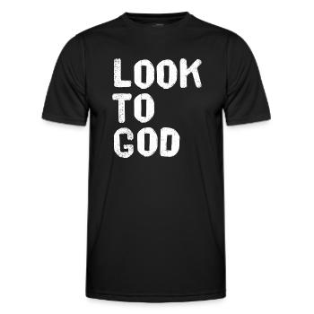 Look to God - Men's Functional T-Shirt - black - Front - AI Model Male 178 dark (178cm)