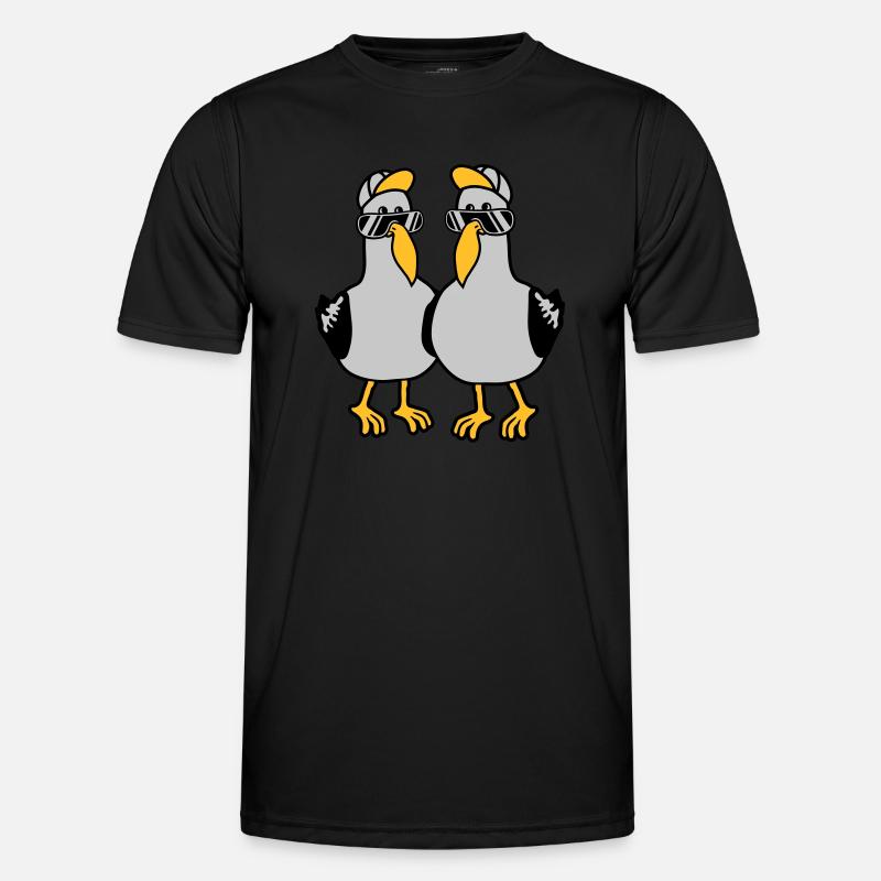 2 Möwen Team Freunde - Männer Funktions-T-Shirt - Schwarz