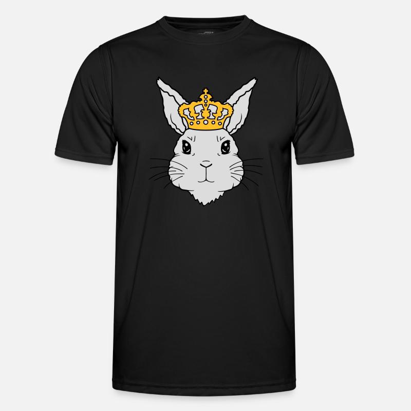 King Rabbit Crown Face - Men's Functional T-Shirt - black