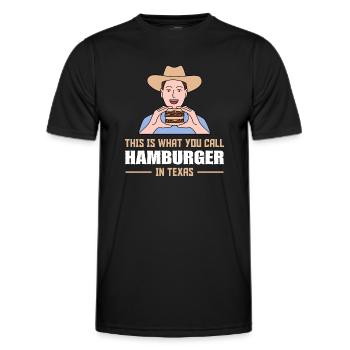 Hamburger in Texas Design für stolze Texaner - Männer Funktions-T-Shirt - Schwarz - Vorne - AI Model Male 178 dark (178cm)