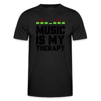 La musique est ma thérapie - T-shirt sport Homme - noir - Devant - AI Model Male 178 dark (178cm)