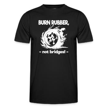 Burn Rubber Burnout Auto Tuning Voiture Drifting Drift - T-shirt sport Homme - noir - Devant - AI Model Male 178 dark (178cm)