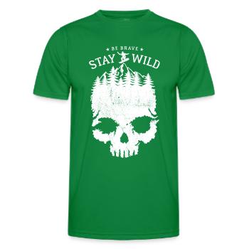 Snowboard - Skull - Be Brave Stay Wild - Men's Functional T-Shirt - kelly green - Front - AI Model Male 178 dark (178cm)